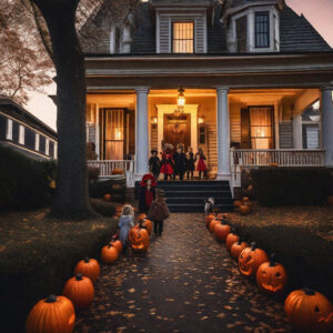 Halloween Trick or treat, Victorian Home